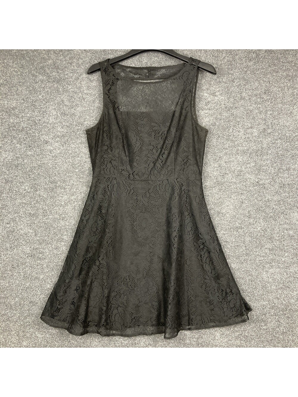 BB Dakota Womens 10 Black Sheath Sleeveless Open Cut Out Back Zip Up Lace Dress